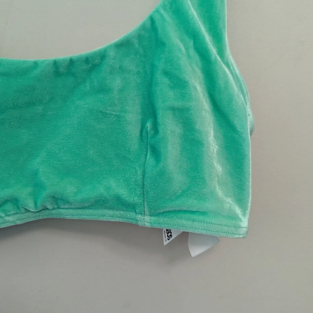 ASOS‎ Mint Green Velvet Bikini Set High Waist